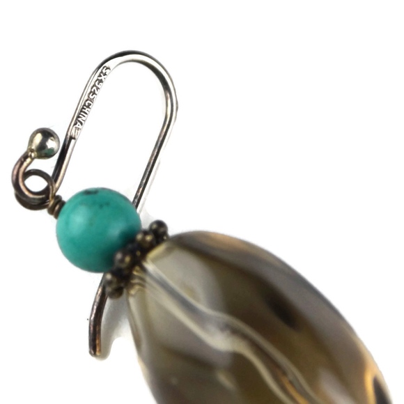 Sterling Silver Smokey Topaz & Tourquiose - Picture 3 of 3